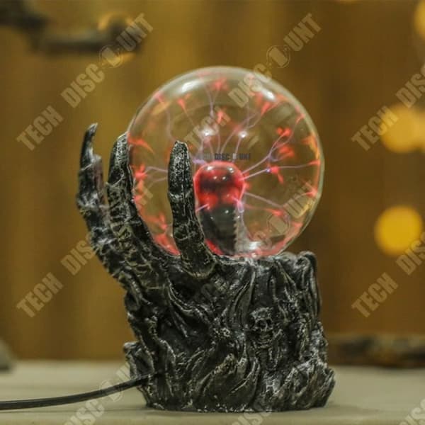 TD® Skalle och hand Dekorativ lampa Statuseffekt Blixtstatiskt ljus Halloween Röd jonboll