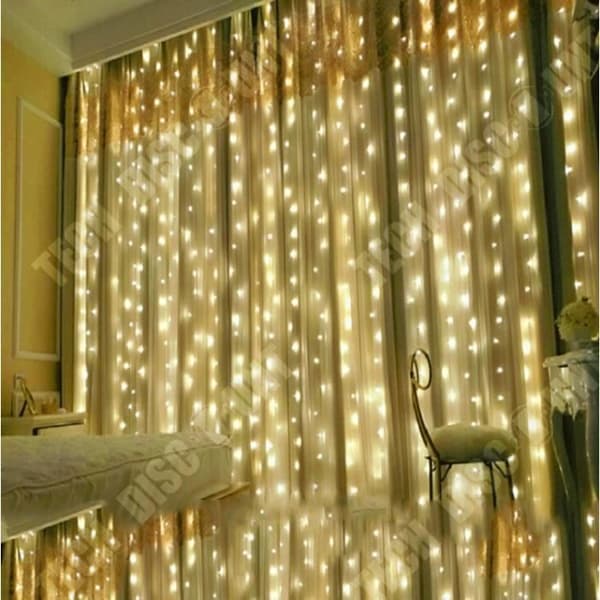 TD® MEIHE LED Strängljus Julfest Gardinljus Dekoration Varmvit EU-kontakt 220V (3*3m)