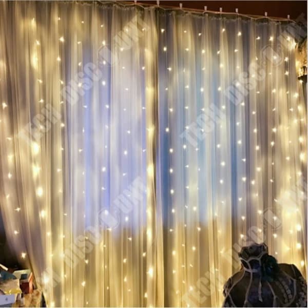 TD® MEIHE LED Strängljus Julfest Gardinljus Dekoration Varmvit EU-kontakt 220V (3*3m)