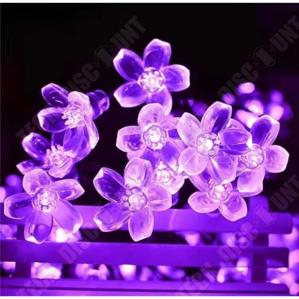 TD® LED string light Vattentät solcellslampa fairy light utomhusbelysning 7M 100 LED - Modell: Lila 7m 50 LED