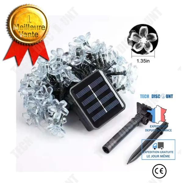 TD® LED string light Vattentät solcellslampa fairy light utomhusbelysning 7M 100 LED - Modell: Lila 7m 50 LED