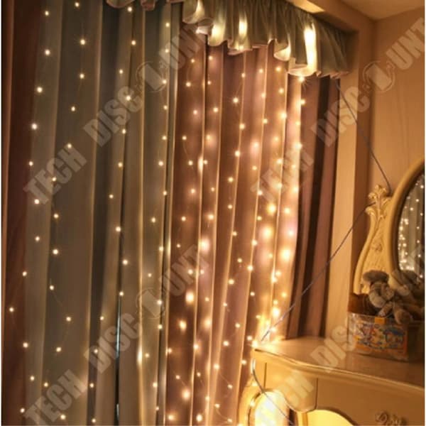 TD® Ljusridå, LED-ljusgirlanger 3m*3m, Fönsterdekoration, Jul, Bröllop, Födelsedag, Hem, IP55 Kallvit