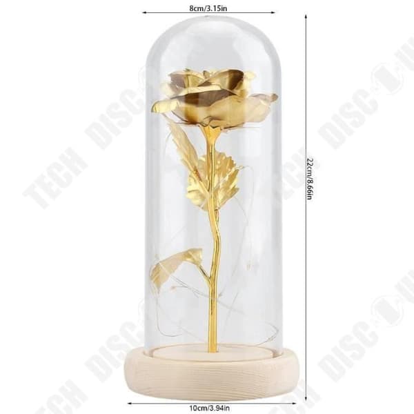 TD® LED Rose Lamp Simulering Glas Cover Present för alla hjärtans dag eller bröllop Light Night Light
