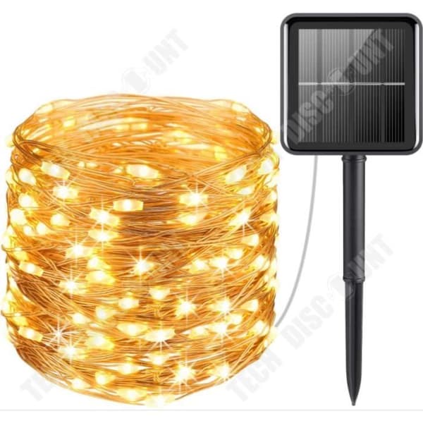 TD® LED String Lights 5-10-20-30-40-50M Solar String Lights Koppartråd Garland - Modell: Röd 20M 200LED