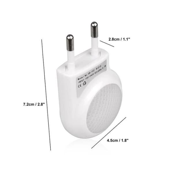 TD® 0,7W Mini LED-nattlampor med ljussensorkontakt, automatisk sensor, babybarnrum, vit, 2 st