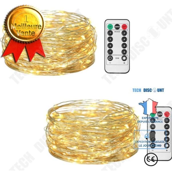TD®-paket med 4 LED-slingor, vattentät batteridriven 100 lysdioder 10M, för bröllop Home Garden Christmas, (Rosa)