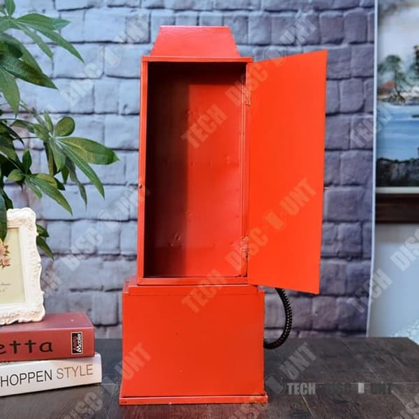 TD® vintage telefonkiosk dekoration retro deco billig modell hus sovrum tjej industriell inredning realistisk original