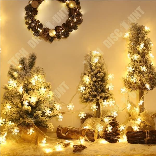 TD® Christmas LED String Lights Snow Flower Warm White Lighting Dekorativa lampor för fest Jul nyår 3M 20LEDs
