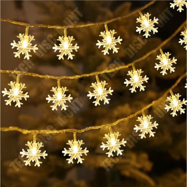 TD® Christmas LED String Lights Snow Flower Warm White Lighting Dekorativa lampor för fest Jul nyår 3M 20LEDs