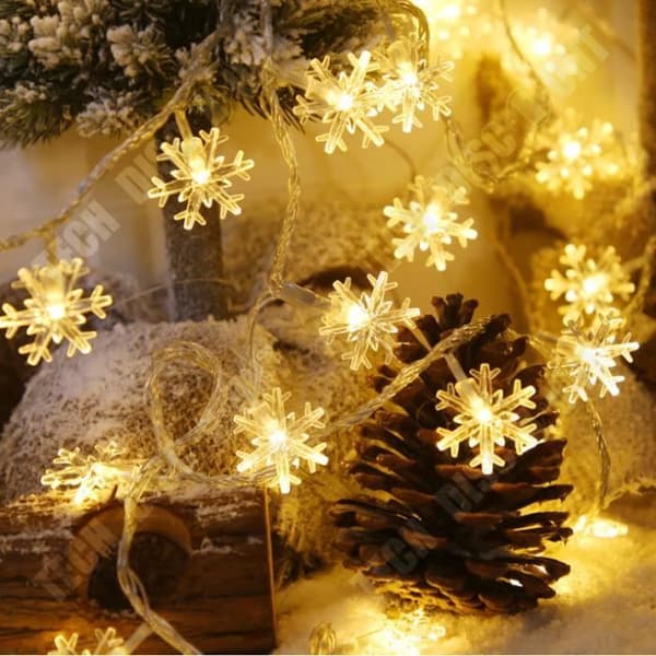 TD® Christmas LED String Lights Snow Flower Warm White Lighting Dekorativa lampor för fest Jul nyår 3M 20LEDs