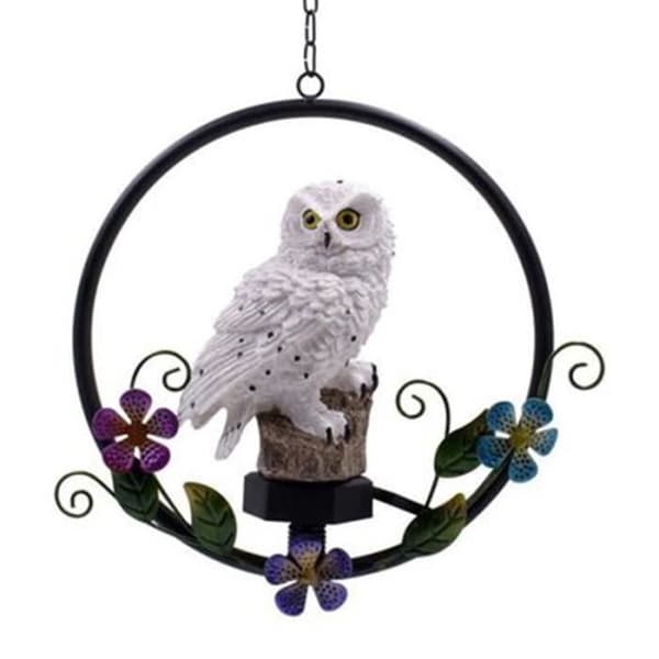 TD® Resin Solar Owl Smidesjärn Wind Chime Ljus Trädgårdsdekoration Julklapp