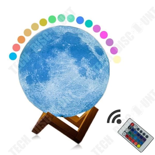 TD® 3d Printed Magic Moon Night Light Bordsbordslampa Usb Uppladdningsbar