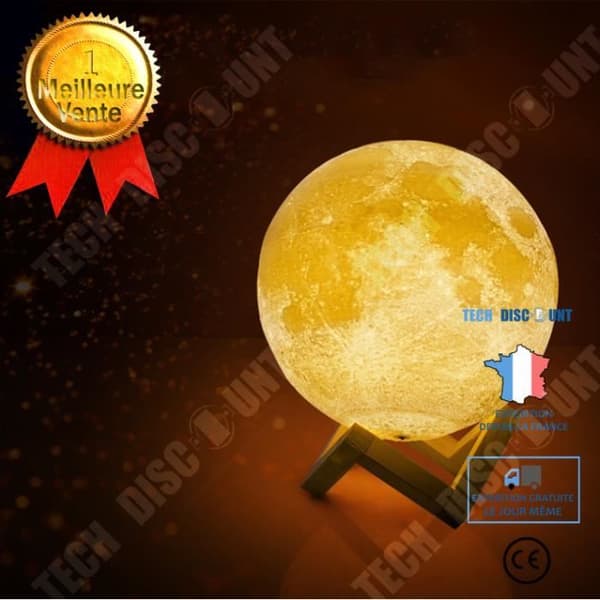 TD® 3d Printed Magic Moon Night Light Bordsbordslampa Usb Uppladdningsbar