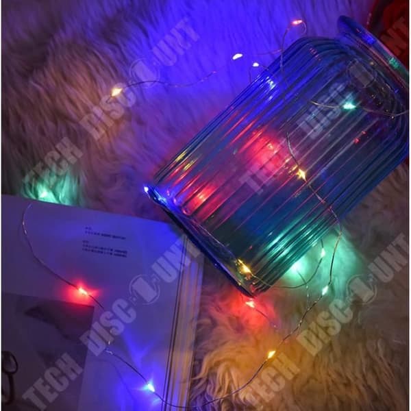 TD® Led ljusslinga med koppartråd 3AA batteridriven liten färgad ljusslinga - Modell: Varmvit 2M 20LED - MILEDCA1