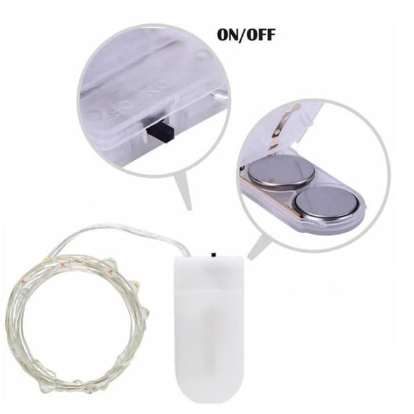 TD® Led ljusslinga med koppartråd 3AA batteridriven liten färgad ljusslinga - Modell: Varmvit 2M 20LED - MILEDCA1