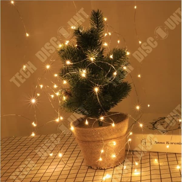TD® Led ljusgirlanger 10m | Silvertråd, USB-batteri, jultimer - Modell: med 3AA-batteri 10m 100leds -vit