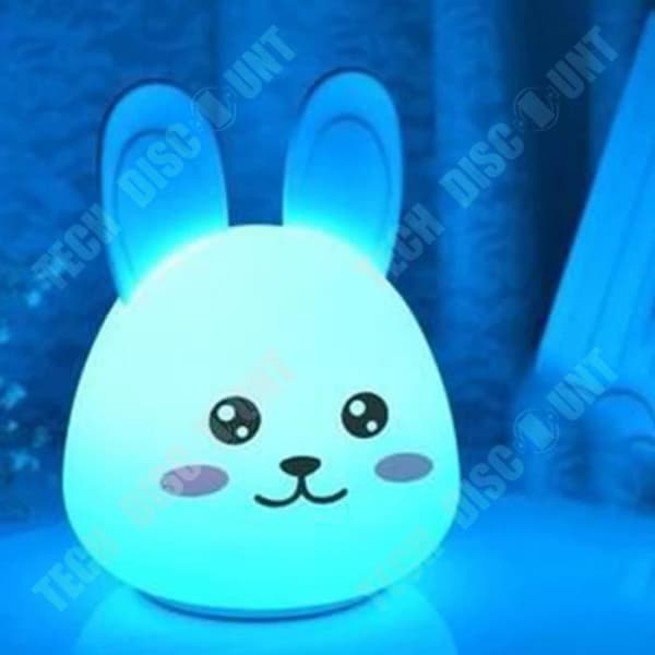 TD® Expression Rabbit Animal Gift Söt LED-nattlampa med silikon Bästa barnpresent