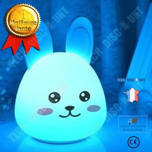 TD® Expression Rabbit Animal Gift Söt LED-nattlampa med silikon Bästa barnpresent