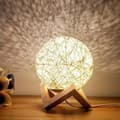 Miniatyrbild 3 av 4: TD® Creative Rattan Sänglampa USB Justerbar för Hem Vardagsrum Sovrum Beige Julklapp
