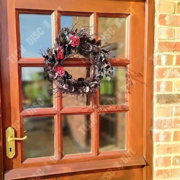 TD® Halloween Deadwood Krans Ytterdiameter 45 cm Konstgjord ros Vägghängande Dekorativ Dörr Girlang Hängande