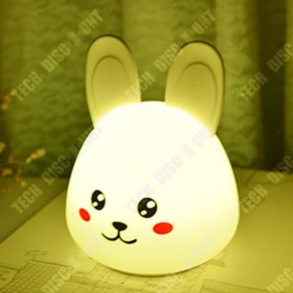 TD® Expression Rabbit Animal Gift Söt LED-nattlampa med silikon Bästa barnpresent