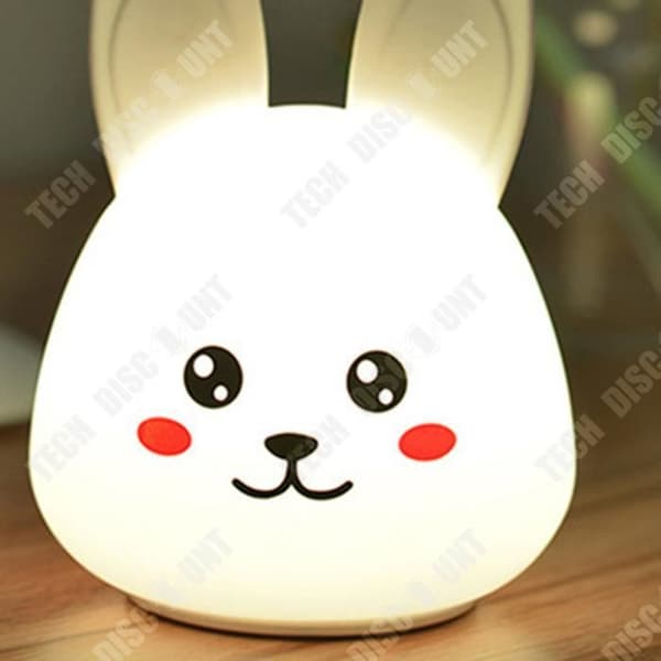 TD® Expression Rabbit Animal Gift Söt LED-nattlampa med silikon Bästa barnpresent