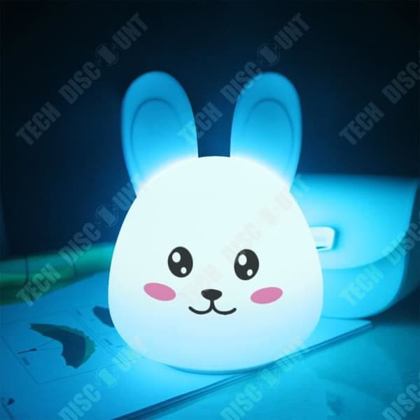 TD® Expression Rabbit Animal Gift Söt LED-nattlampa med silikon Bästa barnpresent