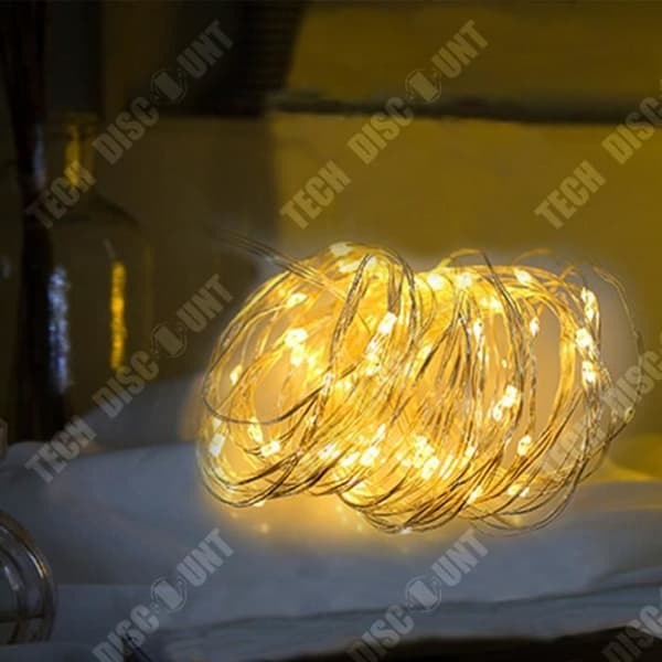 TD® USB LED Fairy Lights, 5M 50 lysdioder 8 lägen med fjärrkontroll, för trädgård, jul, bröllop, fest (Cool White).