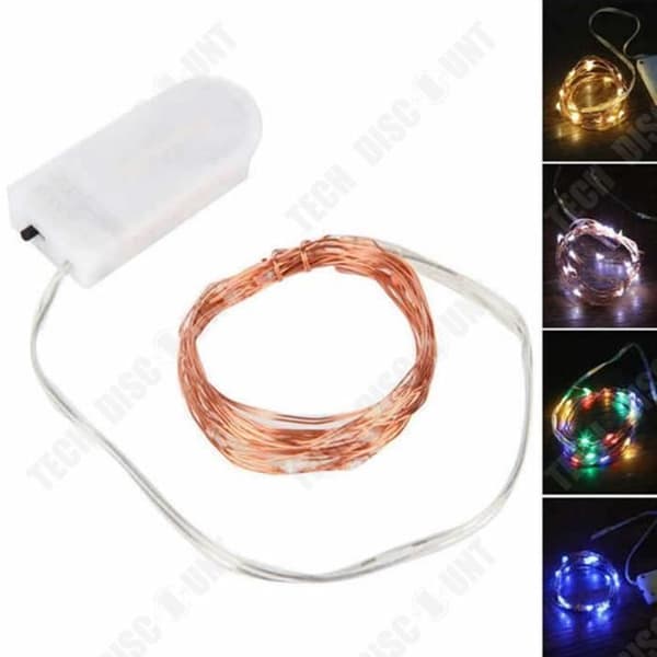 TD® LED Strängljus Koppartråd Ljus CR2032 Knapp Batterilåda Koppartråd Julbelysning Dekorativa ljus