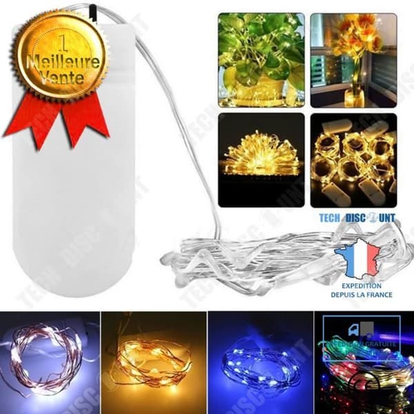 TD® LED Strängljus Koppartråd Ljus CR2032 Knapp Batterilåda Koppartråd Julbelysning Dekorativa ljus