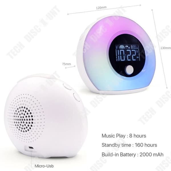 TD® Smart nattlampa laddar romantisk väckarklocka multifunktions nattlampa mini bluetooth musik kompakt och bärbar nattlampa