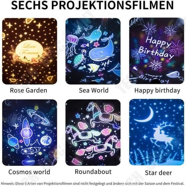 TD® Kreativ romantisk dröm stjärnhimmel projektorlampa nattljus speldosa laddning speldosa flickbarn present