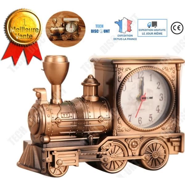 TD® Creative Clock Bil Retrostil Gammal Klassisk Modern Original Bord Timmar Tid Visar Brun Klocka