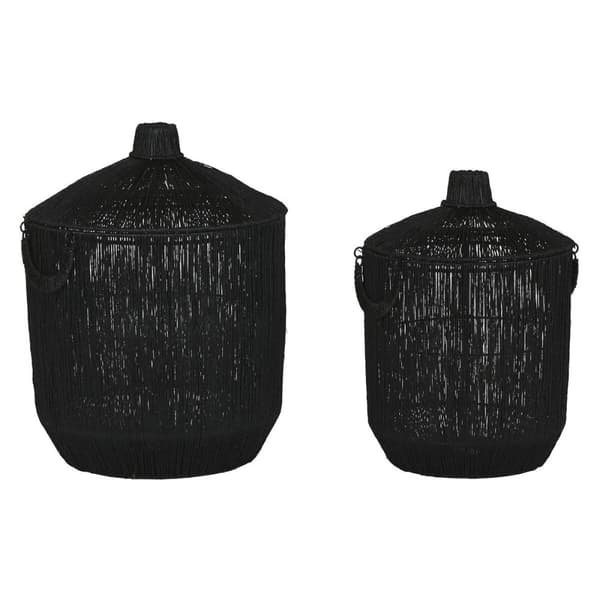 Korg - set Home ESPRIT Svart Jute Metall (2 Delar)