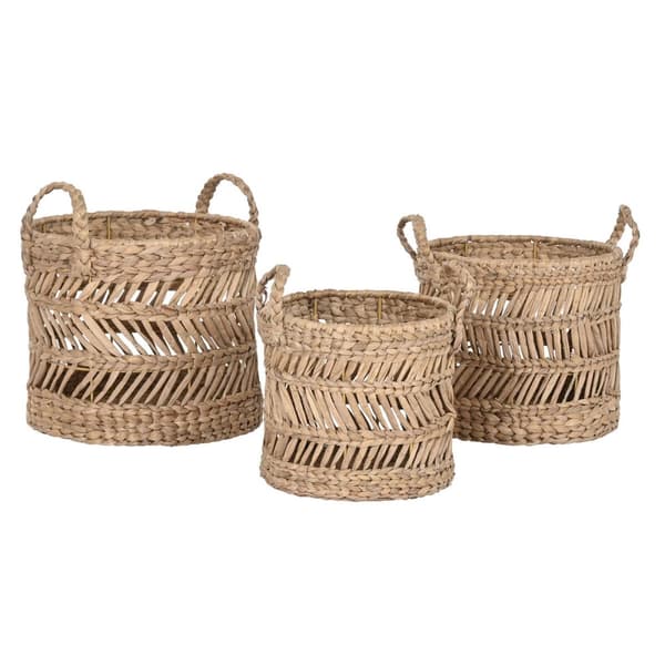 Korg - set Home ESPRIT Naturell Metall Naturliga fibrer (3 Delar)