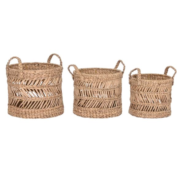 Korg - set Home ESPRIT Naturell Metall Naturliga fibrer (3 Delar)