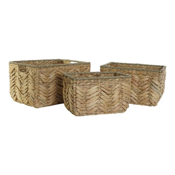 Korg - set Home ESPRIT Naturell Sjögräs Naturliga fibrer Boho (3 Delar)