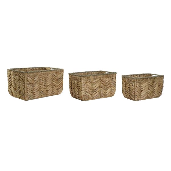 Korg - set Home ESPRIT Naturell Sjögräs Naturliga fibrer Boho (3 Delar)