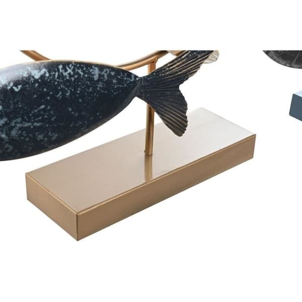 dekorativ figur 53 x 9 x 45 cm naturliga blå gyllene spiraler Medelhavet (2 enheter)