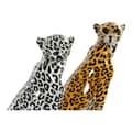 Miniatyrbild 3 av 3: dekorativ statyett svart orange vit leopard kolonialharts 16 x 16 x 32 cm