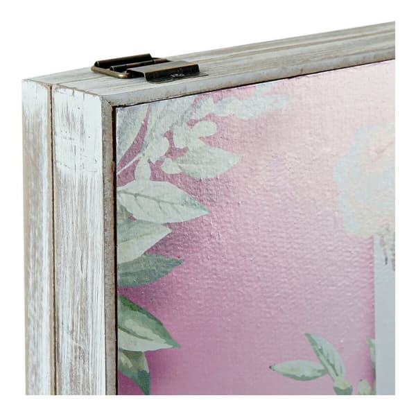 Koristerasia DKD Home Decor Pinkki Liila Puu MDF Trooppinen Tiski (2 osaa)