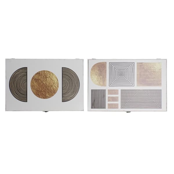 Koristerasia DKD Home Decor Musta Kullattu Puu MDF (2 osaa)
