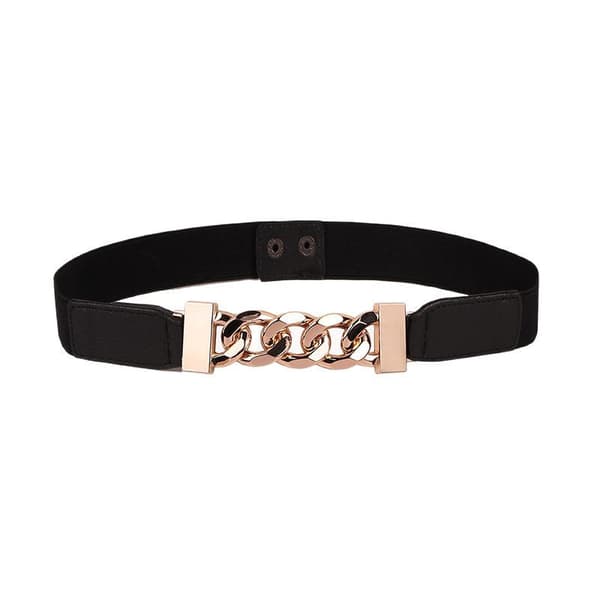 INF Elegant svart imitert skinn midjebelte for kvinner