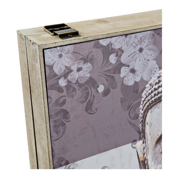 Koristerasia DKD Home Decor Harmaa Puu MDF Buddha Tiski (2 osaa)