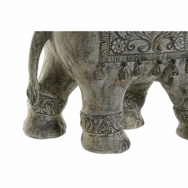 Dekorativ figur DKD Home Decor Beige Multifarvet Elefant Kolonistil 52 x 23 x 33 cm
