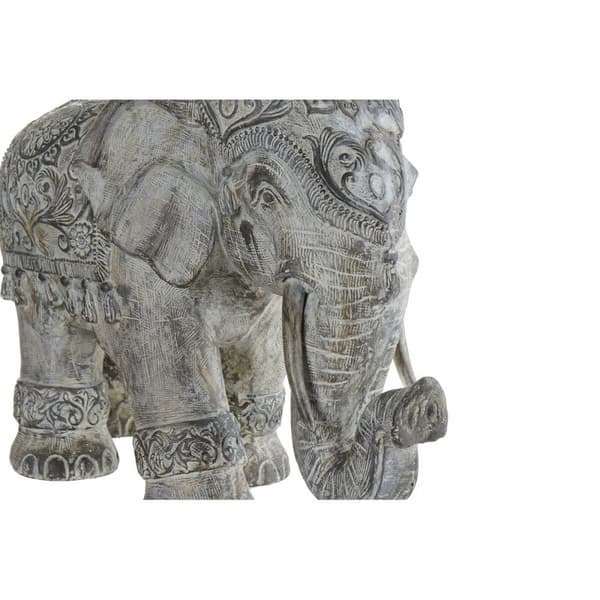 Dekorativ figur DKD Home Decor Beige Multifarvet Elefant Kolonistil 52 x 23 x 33 cm