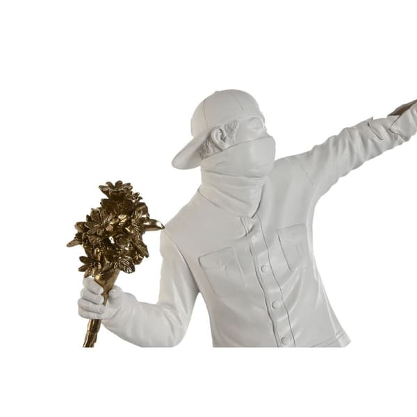 Dekorativ figur Home ESPRIT Hvid Gylden 41 x 24 x 66 cm
