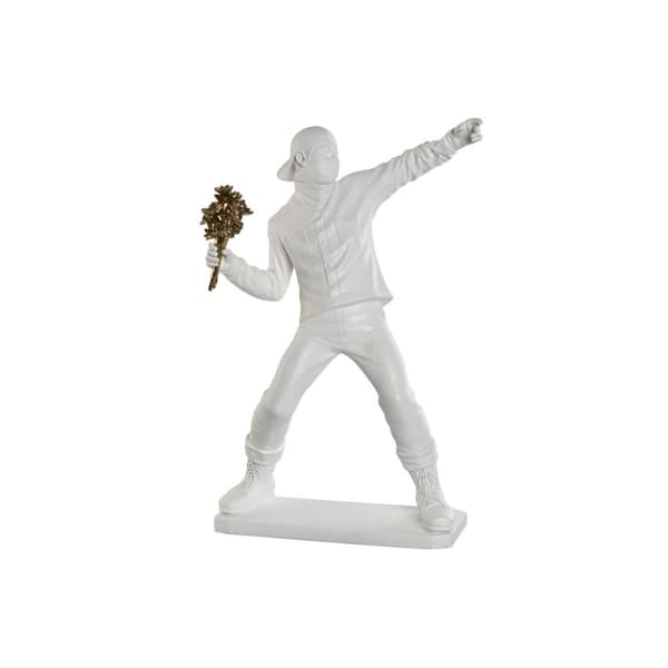 Dekorativ figur Home ESPRIT Hvid Gylden 41 x 24 x 66 cm