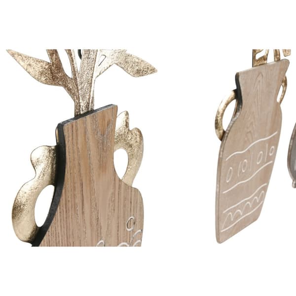 Prydnadsfigur Home ESPRIT Naturell Vas Boho 28,5 x 2 x 50 cm (4 antal)