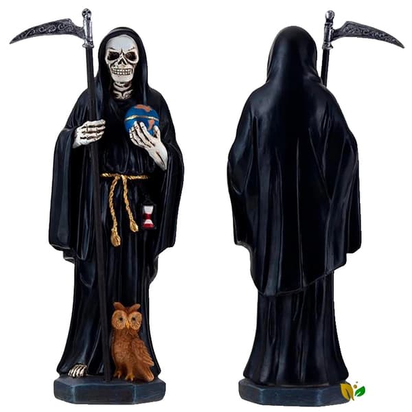 Santisima kuoleman hahmo, eri kokoja, kauniit viimeistelyt,SANTISIMA musta kuolema 30 CM